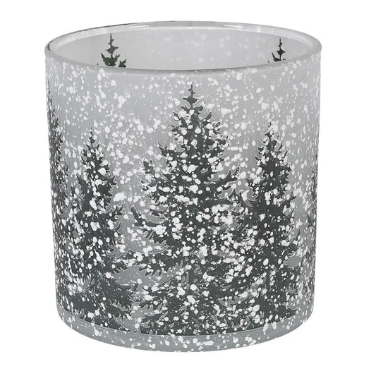 Medium Snowy Trees Candle Holder