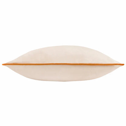 Meridian Velvet Cushion Ecru/Ginger