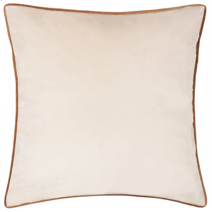 Meridian Velvet Cushion Ecru/Ginger