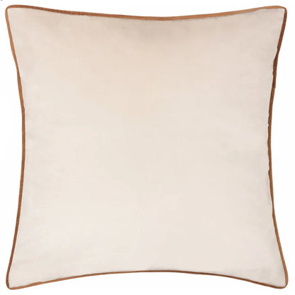 Meridian Velvet Cushion Ecru/Ginger