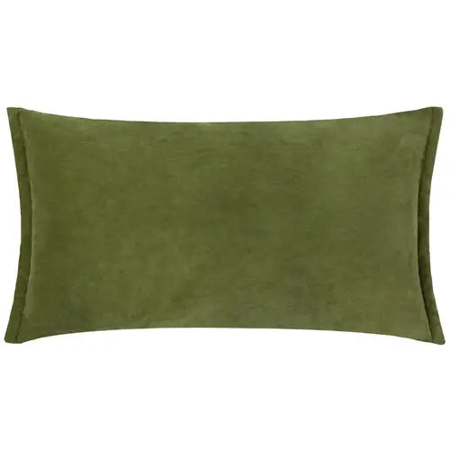 Merton Rectangular Velvet Cushion Olive Oil image 0