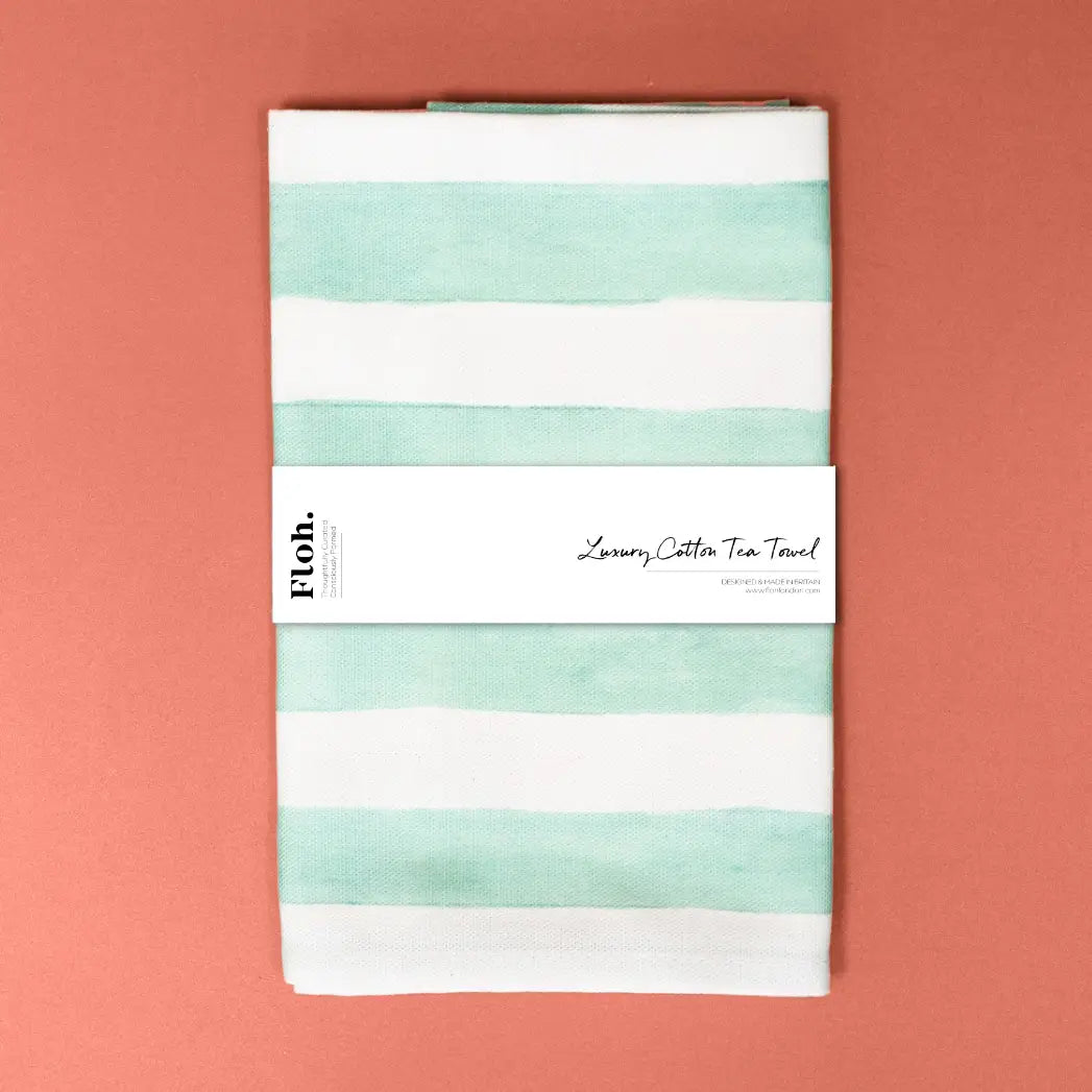 Mint (Stripes) Tea Towel