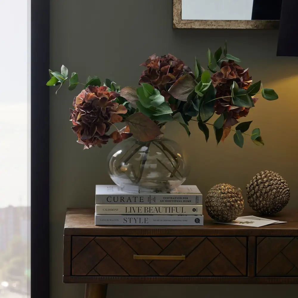 Mixed Autumn Browns Single Hydrangea Stem