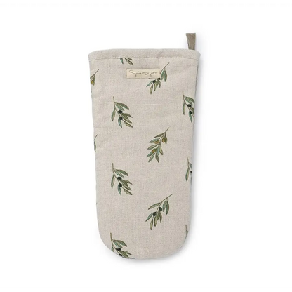 Olive Linen Oven Mitt image 0
