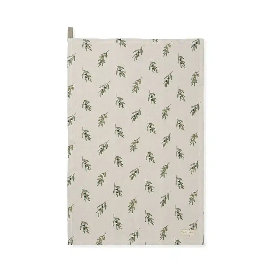 Olive Linen Tea Towel image 0