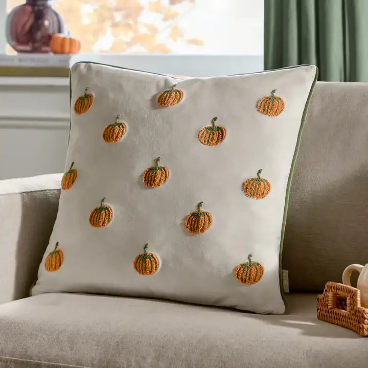 Pumpkin Spice Tufted Velvet Cushion