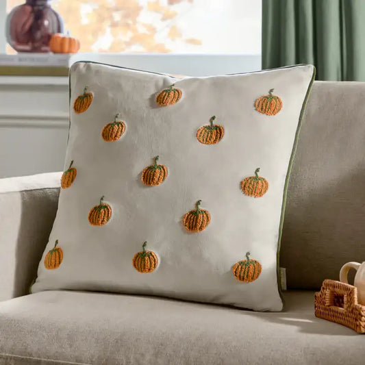 Pumpkin Spice Tufted Velvet Cushion