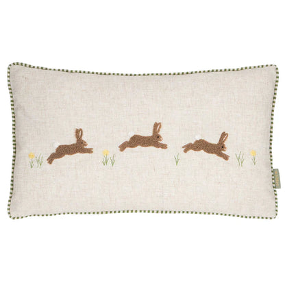 Ramble Hares Tufted Cushion Sage