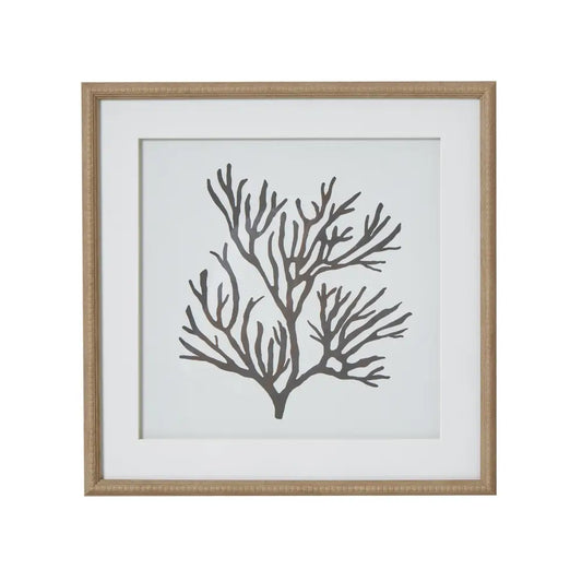 Reef Coral Art Mounted In Beaded Frame