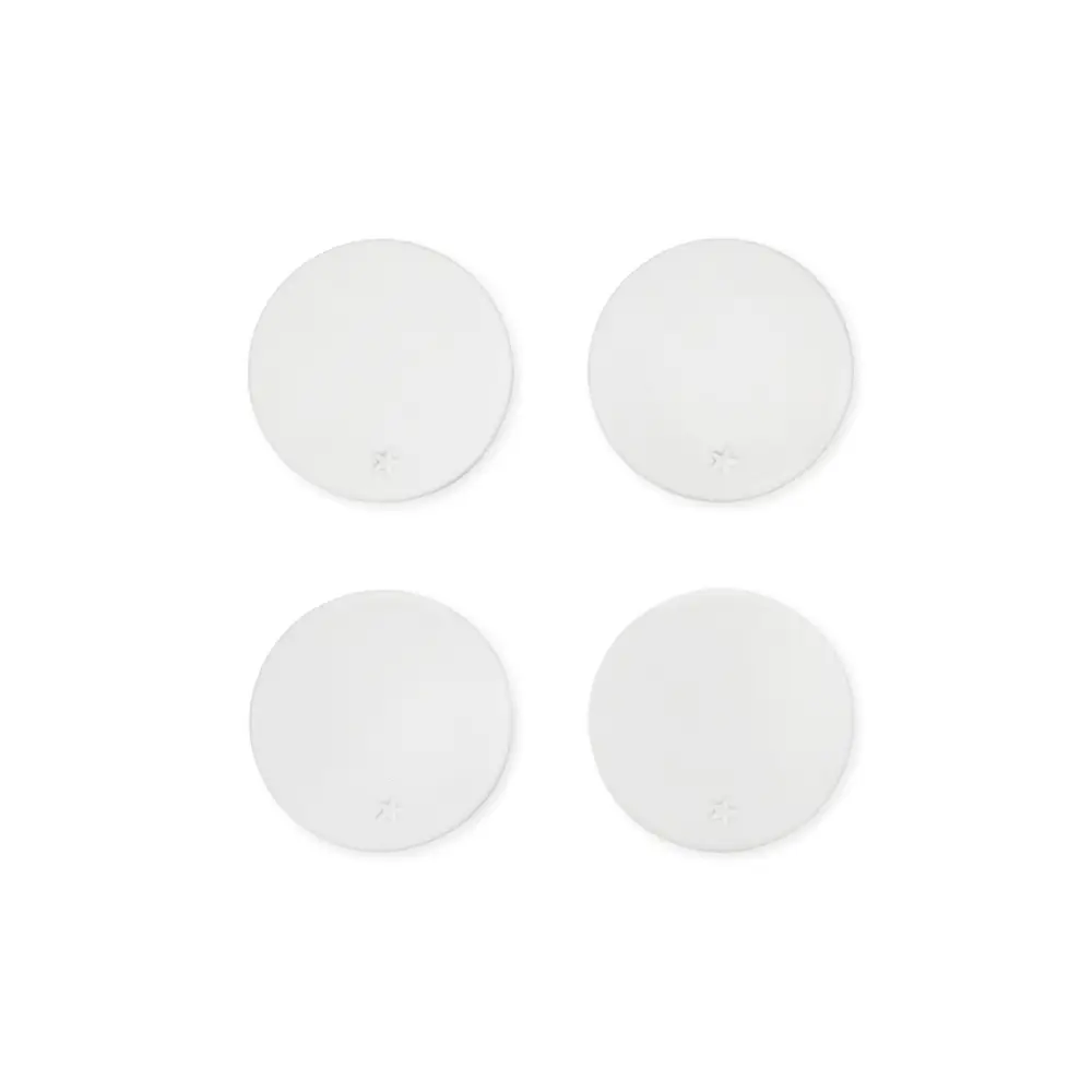 Round Coasters Ceramic Set of 4 White