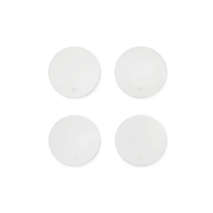 Round Coasters Ceramic Set of 4 White