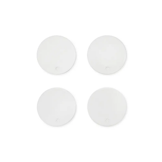 Round Coasters Ceramic Set of 4 White