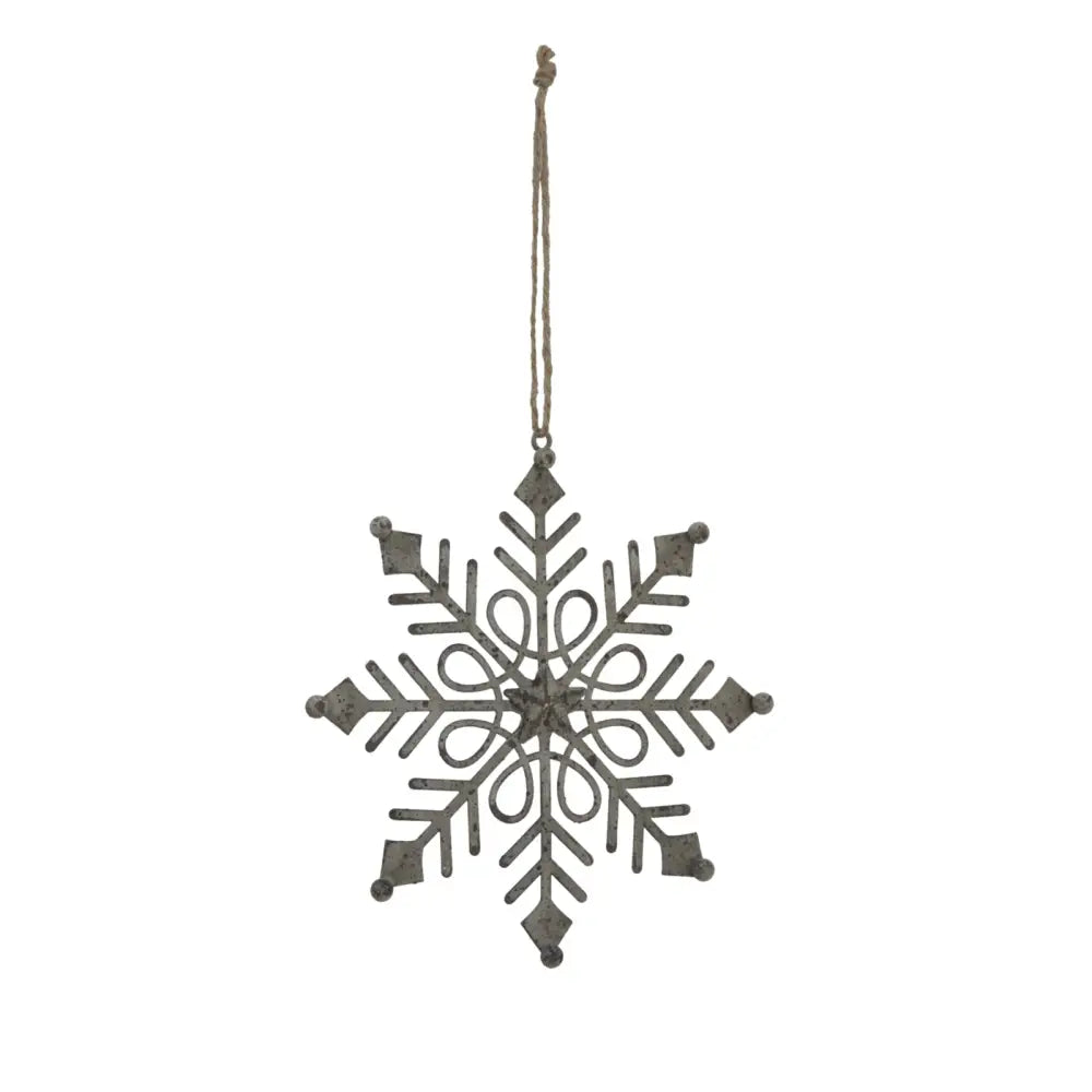 Rustic Hanging Gem Snowflake Decoration