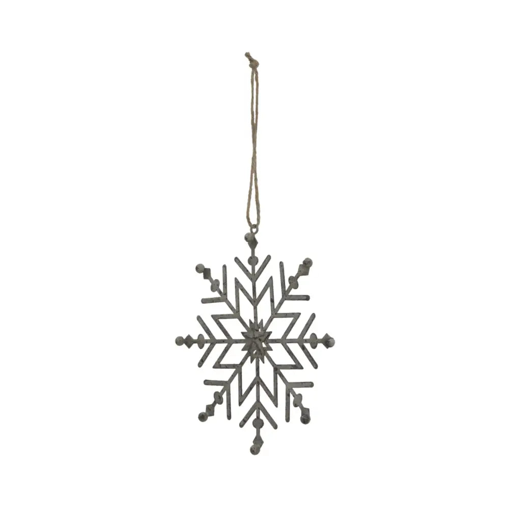 Rustic Hanging Ice Snowflake Decoration