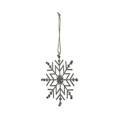 Rustic Hanging Ice Snowflake Decoration