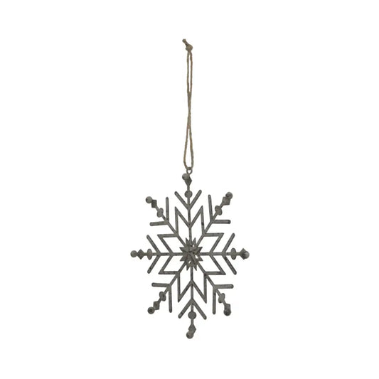 Rustic Hanging Ice Snowflake Decoration