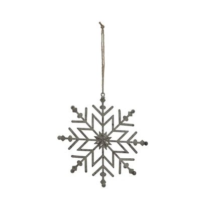 Rustic Hanging Ice Snowflake Decoration