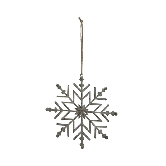 Rustic Hanging Ice Snowflake Decoration