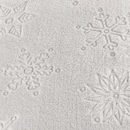 Snowflakes Faux Fur Cushion Grey