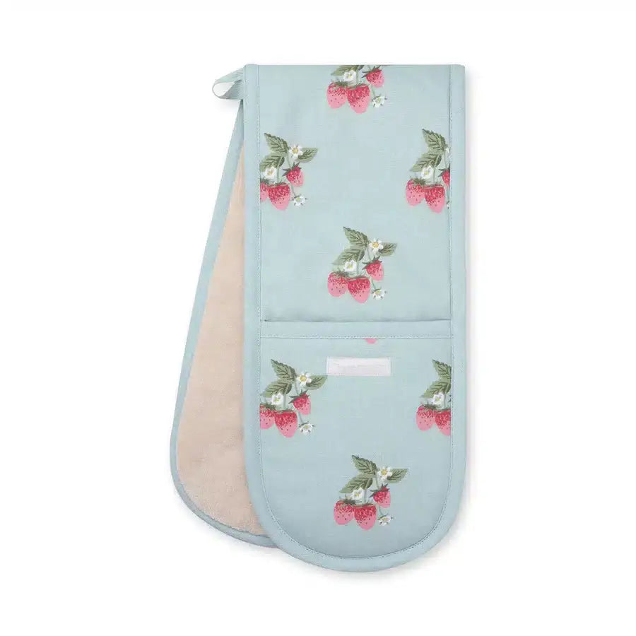 Strawberries Blue Double Oven Glove image 0