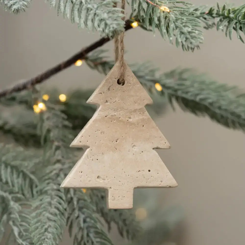 Travertine Stone Hanging Christmas Tree Decoration