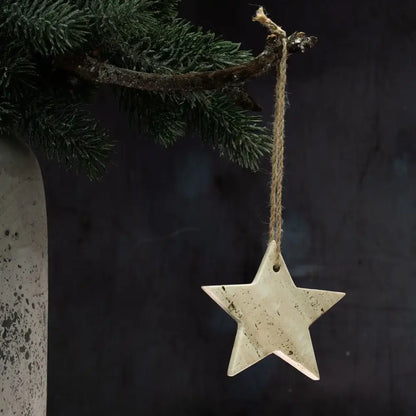 Travertine Stone Hanging Star Christmas Decoration