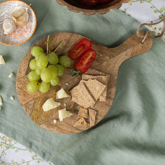 Troyes - Small Chevron Patterned Wooden Serving Board