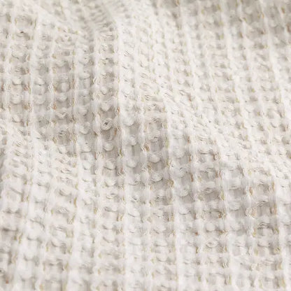 Waffle Textured 100% Cotton Bedspread Natural image 2