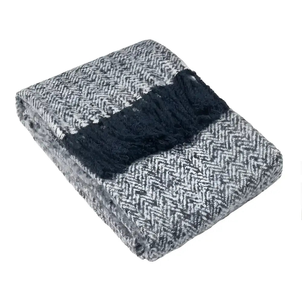 Weaver Herringbone Throw Navy image 0