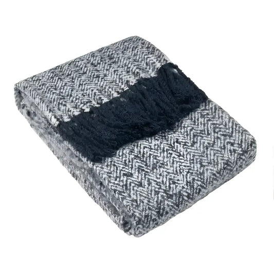 Weaver Herringbone Throw Navy image 0