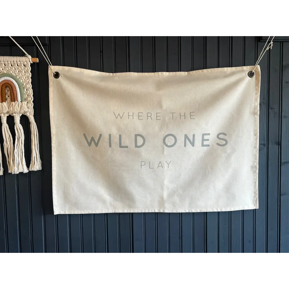 Where the Wild Ones Play Wall Hanging - Blue/Grey