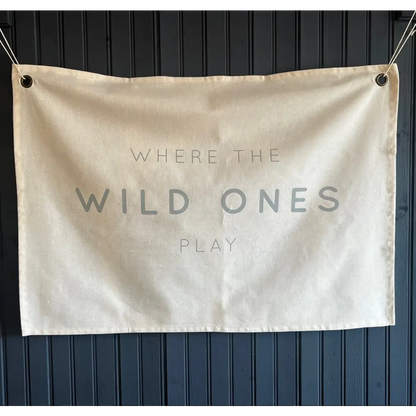 Where the Wild Ones Play Wall Hanging - Blue/Grey
