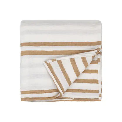 Woven Stripe 100% Cotton Bedspread Cinnamon image 0