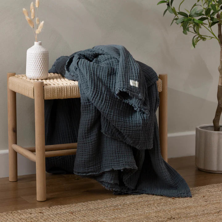 Lark Muslin Cotton Throw Dusk